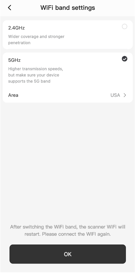 wifi band setting